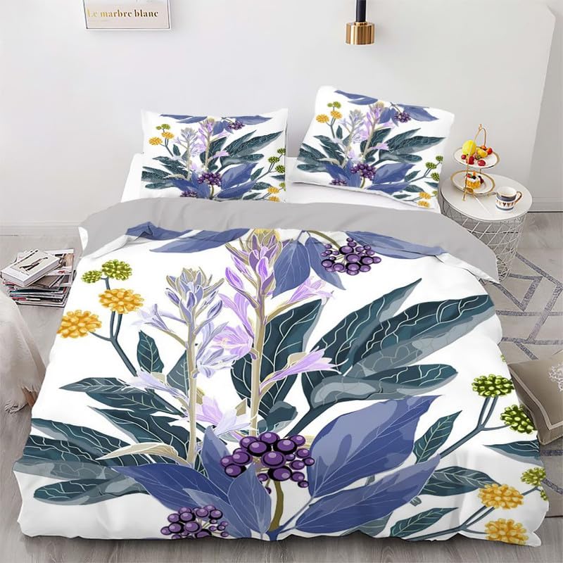 Housse de Couette 140x200 microfibre à fleurs pour parure de lit simple