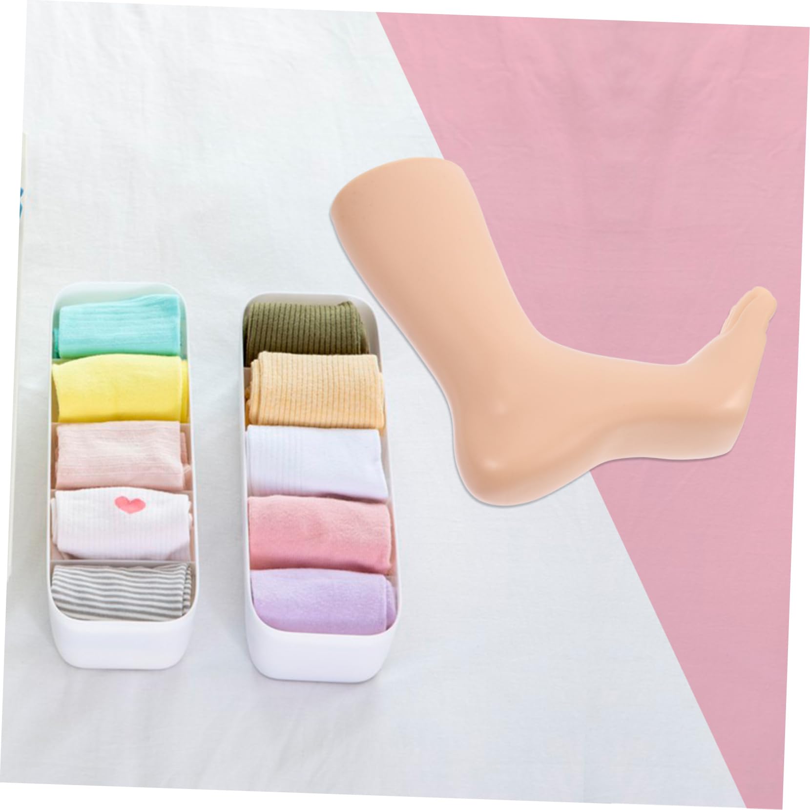 FUNOMOCYA 5-Finger Socks Foot Model Sock Display Stand Stable Base for Retail Stores