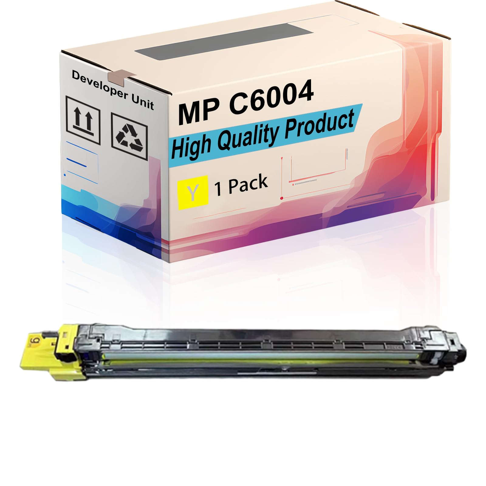 MP C6004 Developer Unit Compatible for Ricoh MP 501SPF MP C4504 MP C4504ex MP C6004 MP C6004ex Printers, High Yield 100000 Pages, Print More Pages (1 Pack Yellow)