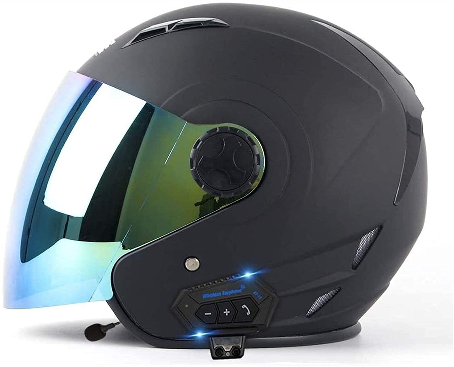 Caschi Jet Moto,Bluetooth Casco Mezzo Moto con Visiera Parasole--Omologato ECE 22-05 Scooter Chopper Skateboard Ciclismo Gioventù Uomo Donna Casco G,M