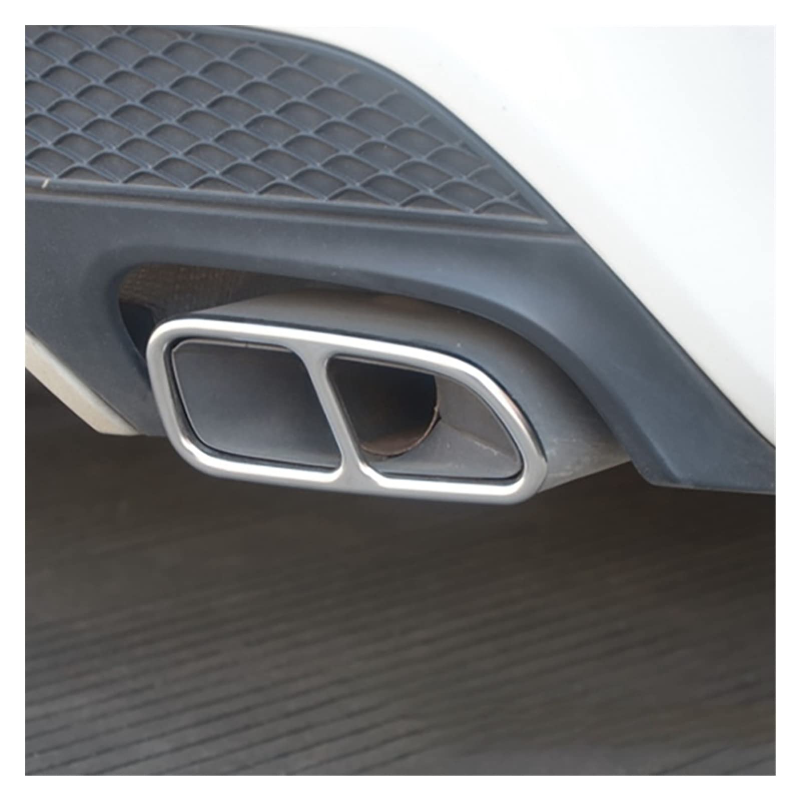 Silenciador Escape Extremo Silenciador Escape Doble Trasero Coche Acero Inoxidable Cubierta Embellecedora Tubo Marco Garganta Trasera Para Benz GLK X204 2013-2015 CLS W218 2012-2017 Turbo Sonido Silba