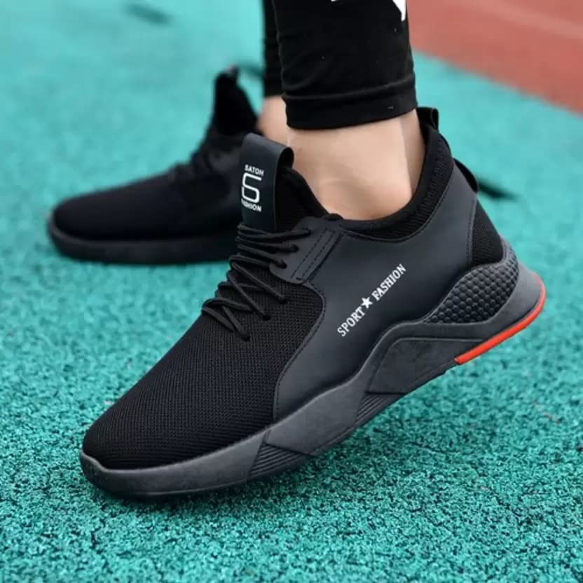 Image of Trendy Running Shoes for Men Sneakers for Men (Color- Black-02) Size-9(20) H