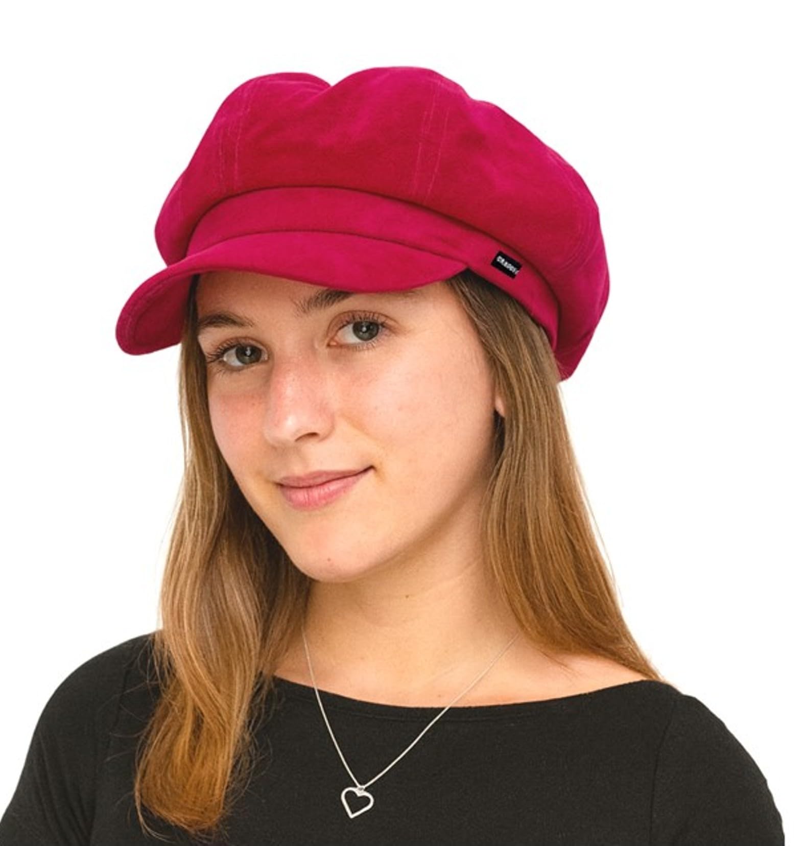 Pink Velvet Baker Boy Cap Newsboy Military Cadet Vintage Style Hat CRAGGI