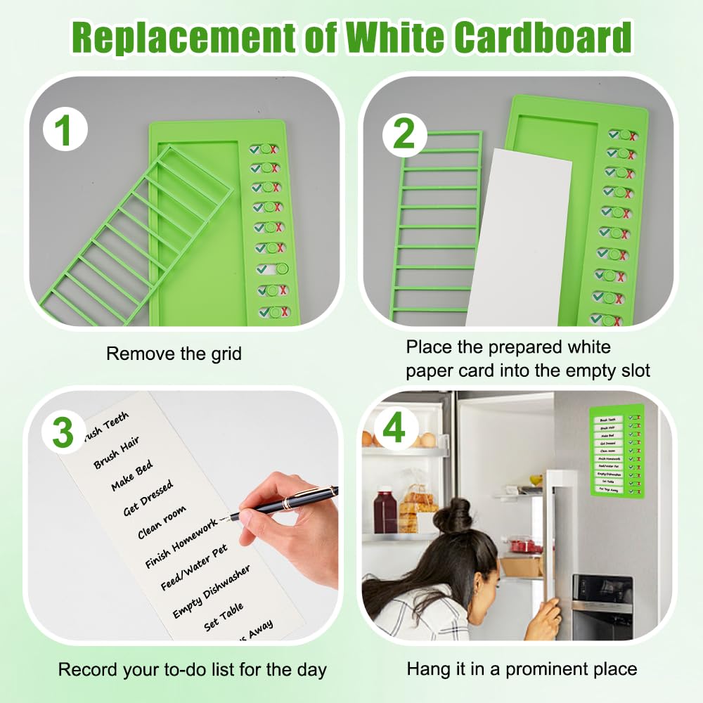 Hpmjz To-Do Liste Tafel 20x12cm - Mit 5 Austauschbaren Karten Für Aufgabenplanung