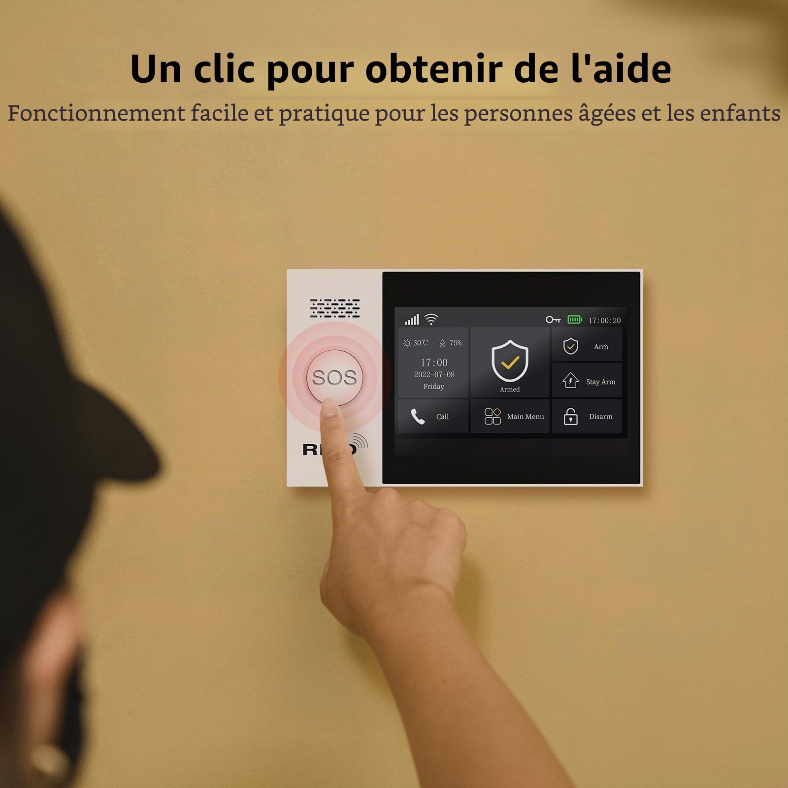 XNY Écran Tactile Complet 4,3" WiFi Alarme Maison sans Fil, 4G Systeme Alarme Maison, Alarme Maison avec 120db Sirène, 21 Pièces: Détecteur de Mouvement, Télécommandes, Capteurs de Fenêtre et de Porte