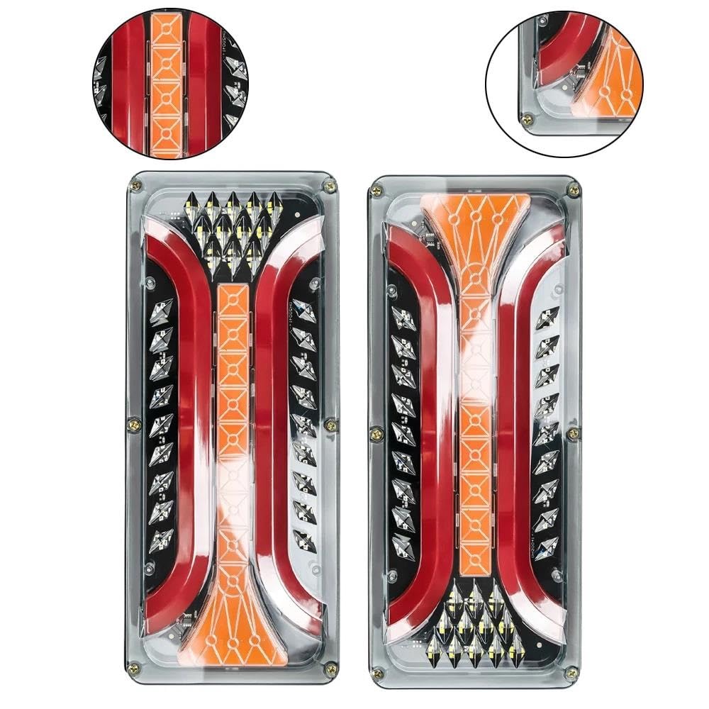 Genérico Indicador Intermitente Lateral 2 Luces Traseras Para Camión Luces De Marcha Luces De Freno LED Para Tractor UTE Autobús Furgoneta Remolque Camión Intermitentes intermitente
