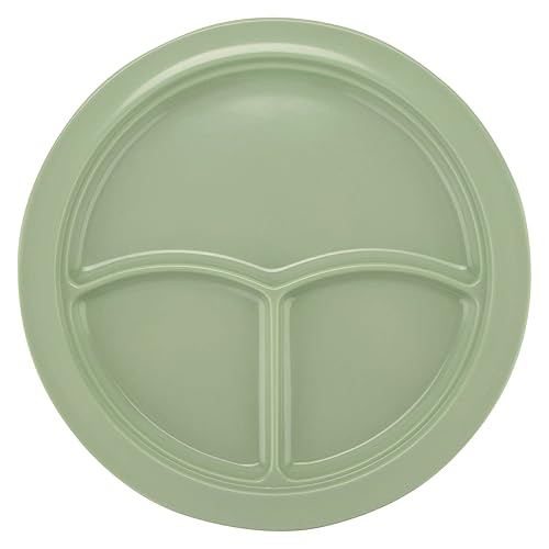 Vista 32 de G.E.T. CP-530-T Tan 9" 3-Compartment Plate, Break Resistant Dishwasher Safe Melamine Plastic, Supermel Collection (Pack of 12)