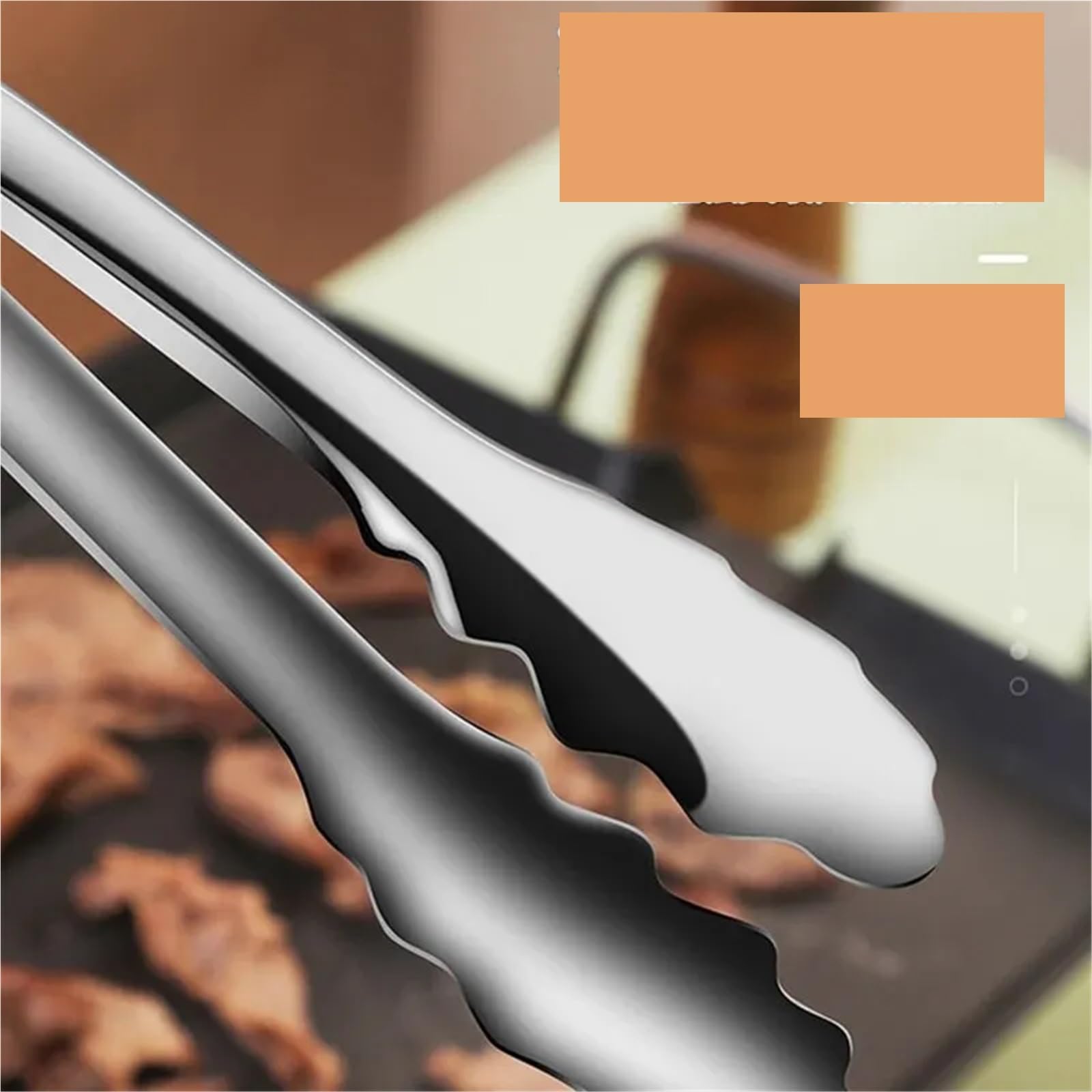 Ensemble De Pinces 2 pièces 304 pinces à BBQ en acier inoxydable pince à Steak crêpes Barbecue spatule pince à frire poisson spatule pince pain ménage cuisine outil Pour La Cuisine(Black)