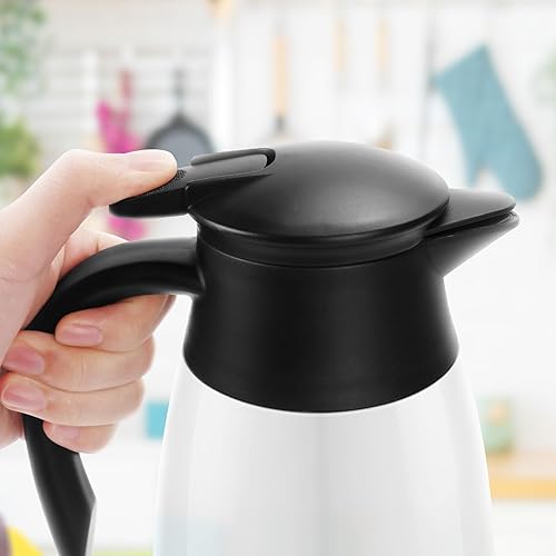 Miniatura 5 de Jarra de café de 70 onzas con aislamiento térmico de acero inoxidable para café, agua caliente, té, bebidas calientes, mantiene 12 horas calientes,
