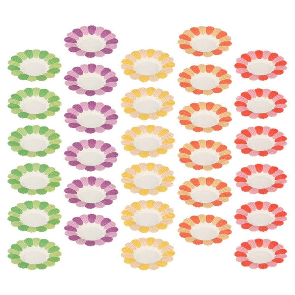 Alipis 50pcs Flower Paper Plate: Party Plate Food Serving Plate Festive Paper Dinner Tableware