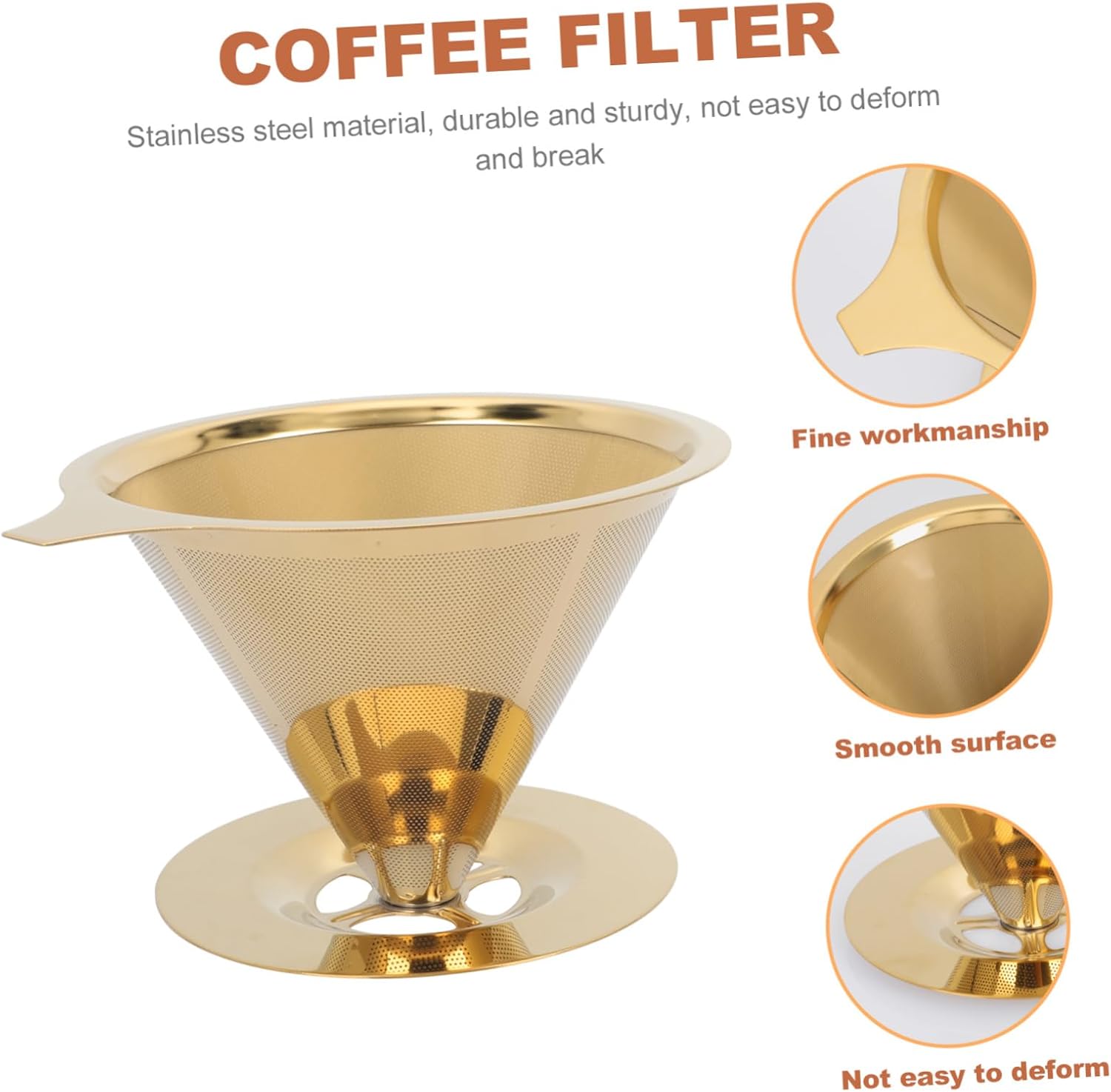 POPETPOP 2pcs Stainless Steel Dripper Stand Filter Cup Holder for Coffee Maker Heat-resistant Dripper Stand Strainer for Home Office