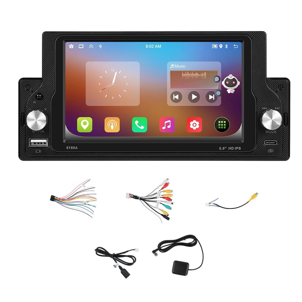 Autorradio MP5 1DIN de 5,9 Pulgadas con Carplay Inalámbrico contra Retardos 8