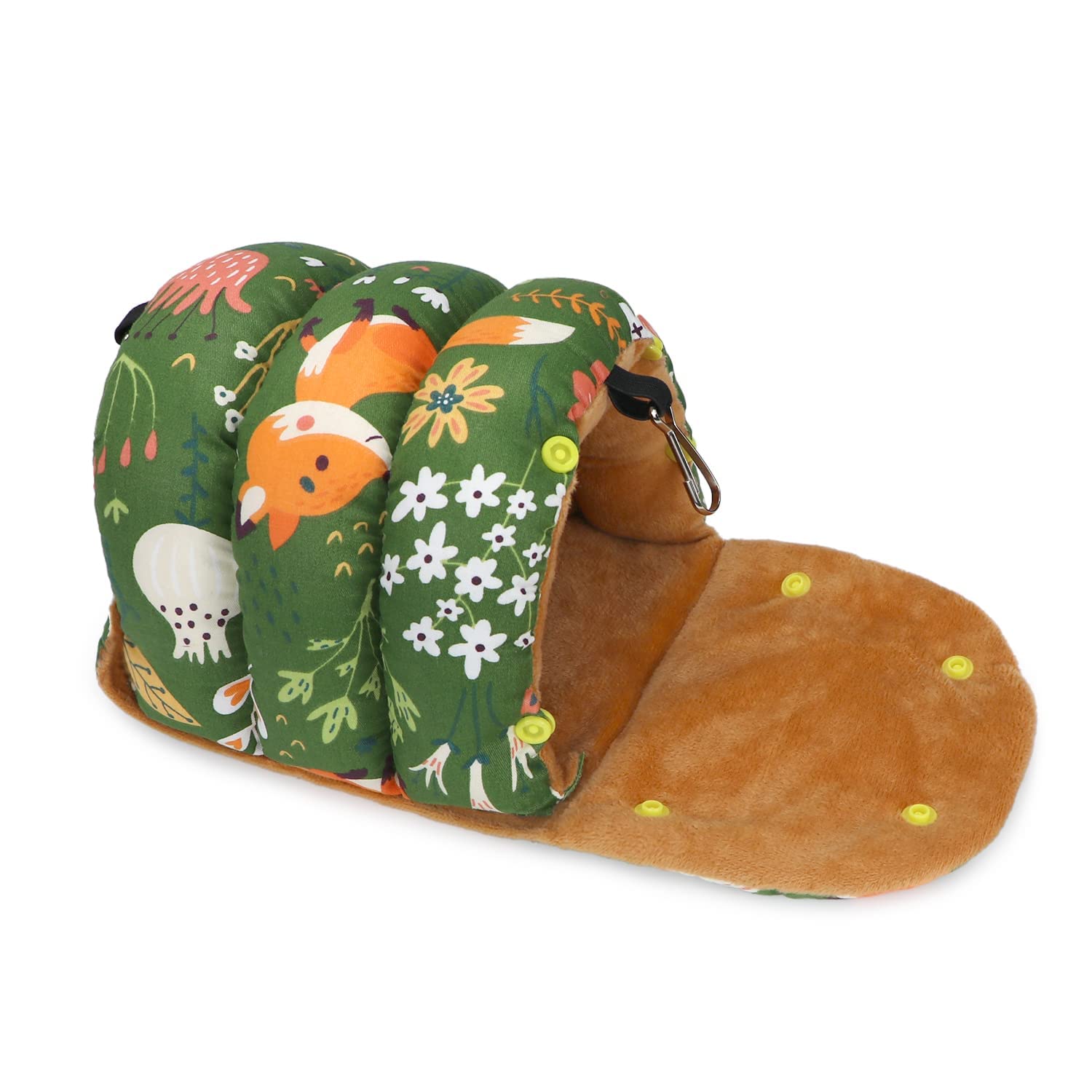 ExceforeWinter Warm Bird Nest House, Snuggle Hut Bird Bed Hanging Hammock for Parrots Budgies Parakeets Caique Senegal Cockatiels Conures (Small, Green)