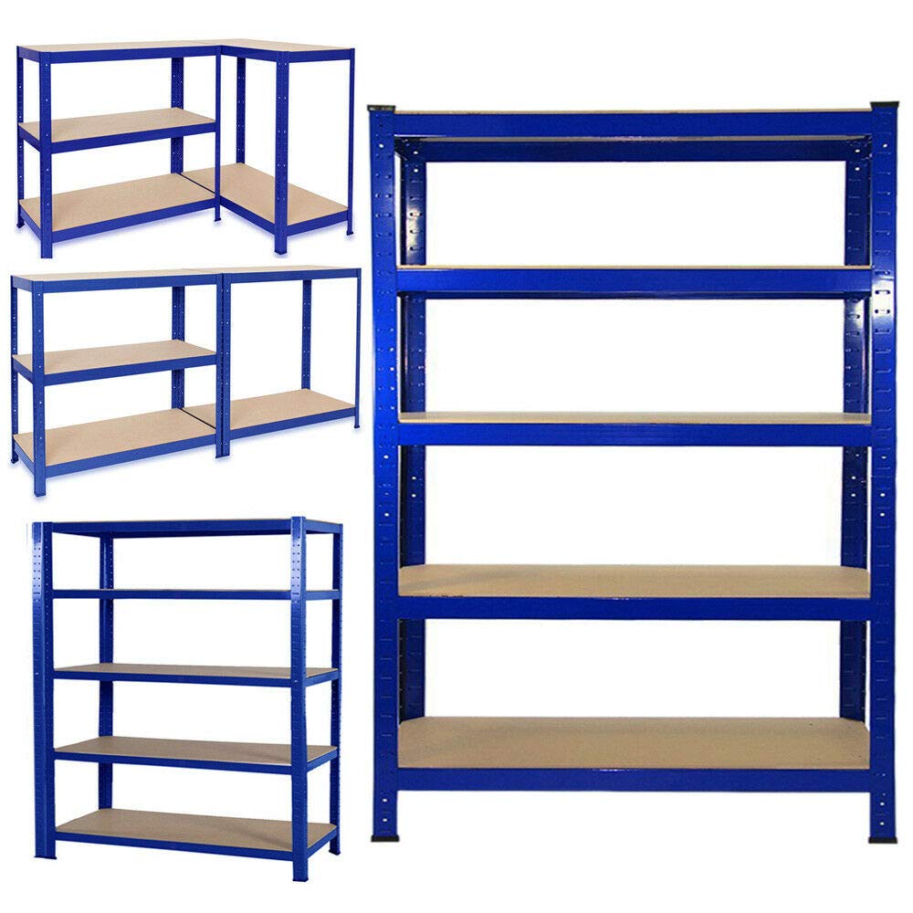 Robustes 5-stöckiges Steckregal aus Stahl, 175 kg Kapazität pro Regal, 875 kg Gesamtbelastung, stabiles Metallregal für Garage, Lager und Heimorganisation