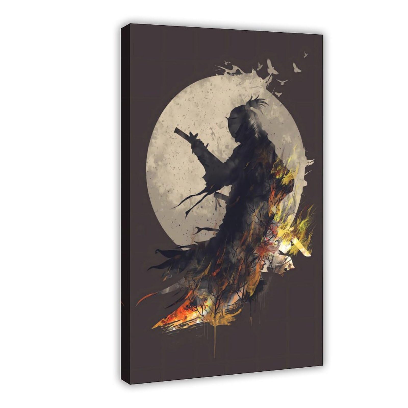 Qnvjqkdsi Frame Japanese Samurai Art (7) Canvas Poster Wall Art Decor Print Picture Paintings For Living Room Bedroom Decoration 24" L X 36" W