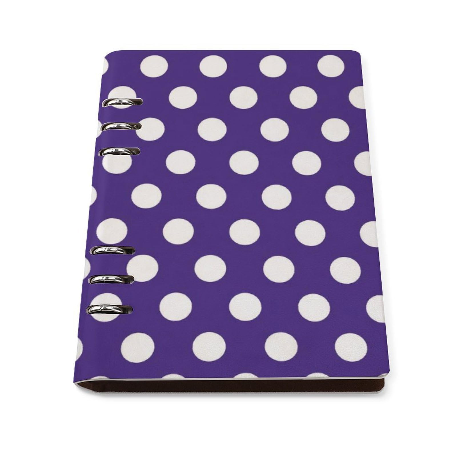 Carnet de notes A5 rechargeable écriture école affaires cuir violet à pois - 8
