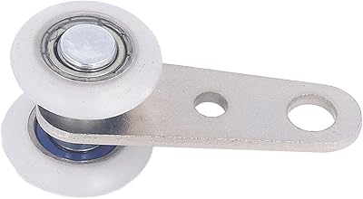 10Pcs Pulley Nylon Stainless Steel Bearing Pulley Block with Double Nylon Wheel 19mm Diameter 44mm Length for Sliding Door Cabinets