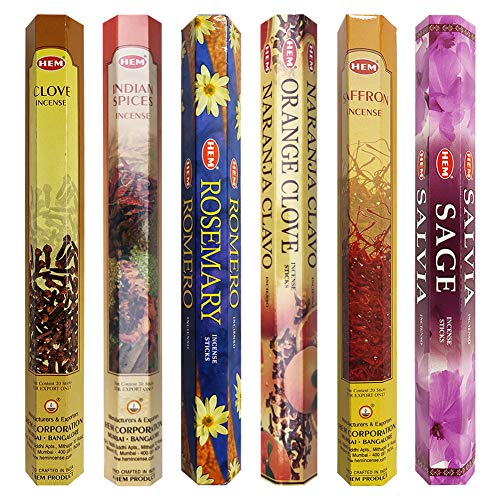 Hem Incense Sticks Variety Pack #25 And Incense Stick Holder Bundle With 6 Seasoning Fragrances #TOP1