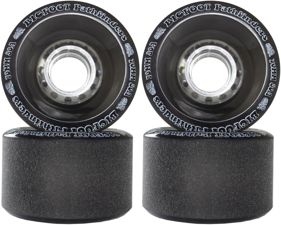 TGM Skateboards Premium Longboard Upgrade Kit with Paris Trucks, Wheels, Hardware, and ABEC 7 Bearings Kit - V2 180 Raw + Bigfoot 70mm 80A Black