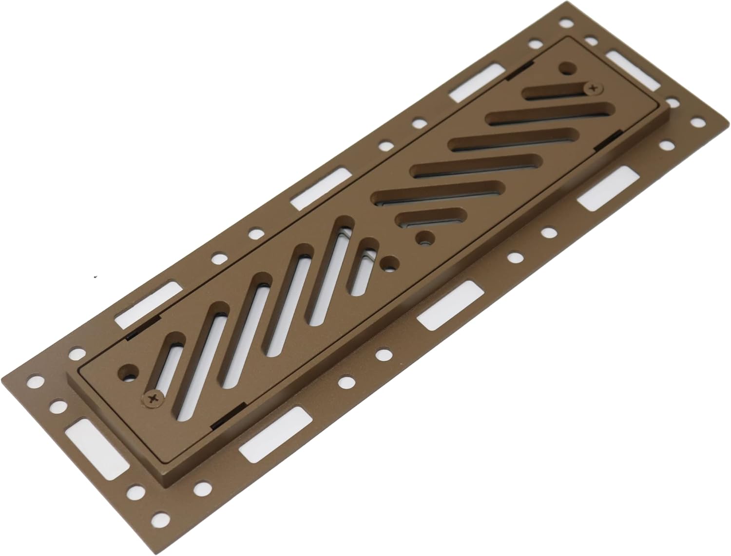 Original Ventique Breeze Flush Mount Metal Floor Vent with Damper (4x10, Brushed Platinum)