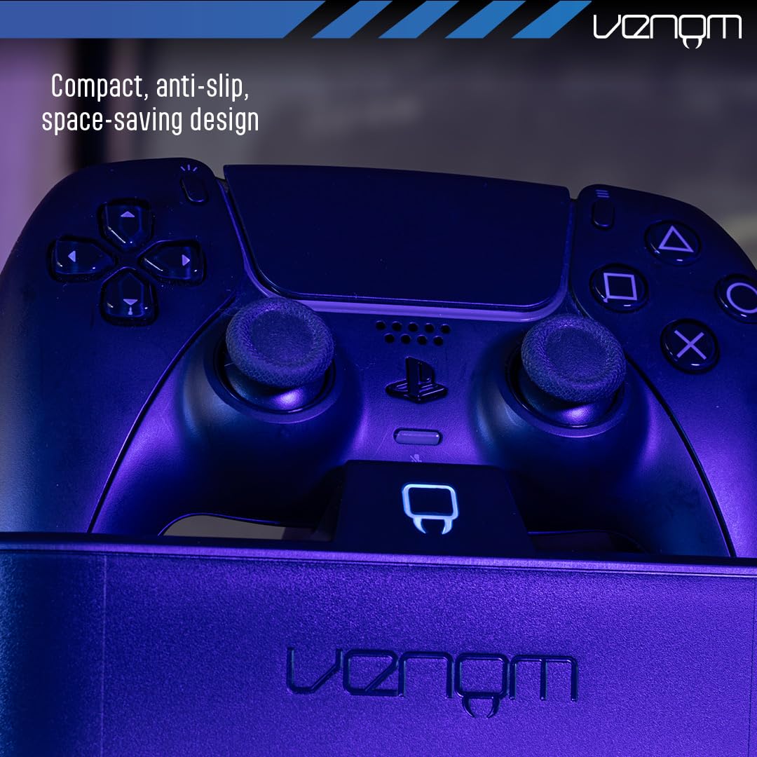 Venom Stacja Turbo do Ładowania Kontrolera PS5 | Szybka Ładowarka DualSense & Edge z Wskaźnikiem LED | Stacja Ładowania z Inteligentną Ochroną