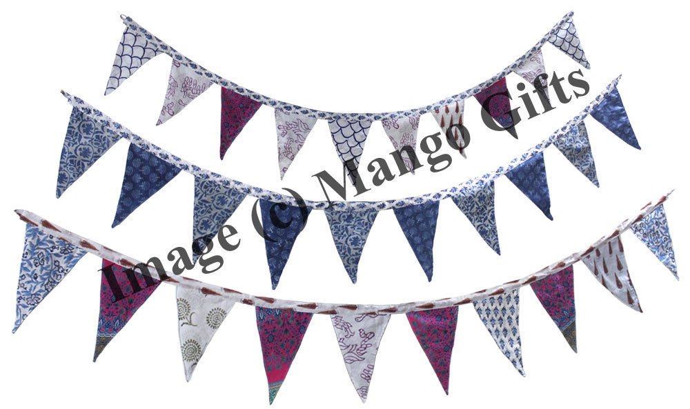 Guirlande tissu réutilisable en coton pour décoration de buffet de fête