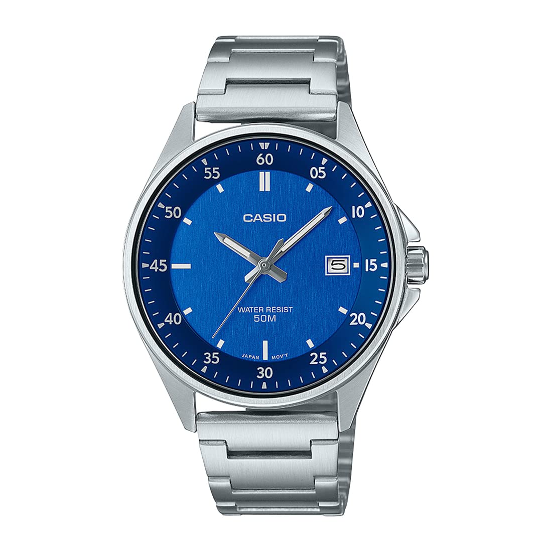 Casio Men Stainless Steel Enticer Analog Blue Dial Watch-Mtp-E705D-2Evdf, Band Color-Silver (B0BQWX9TCY) Amazon Price History, Amazon Price Tracker