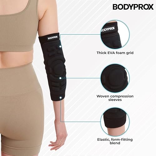 Miniatura 3 de Bodyprox Almohadillas de protección para codos, 1 par, manga protectora para codo