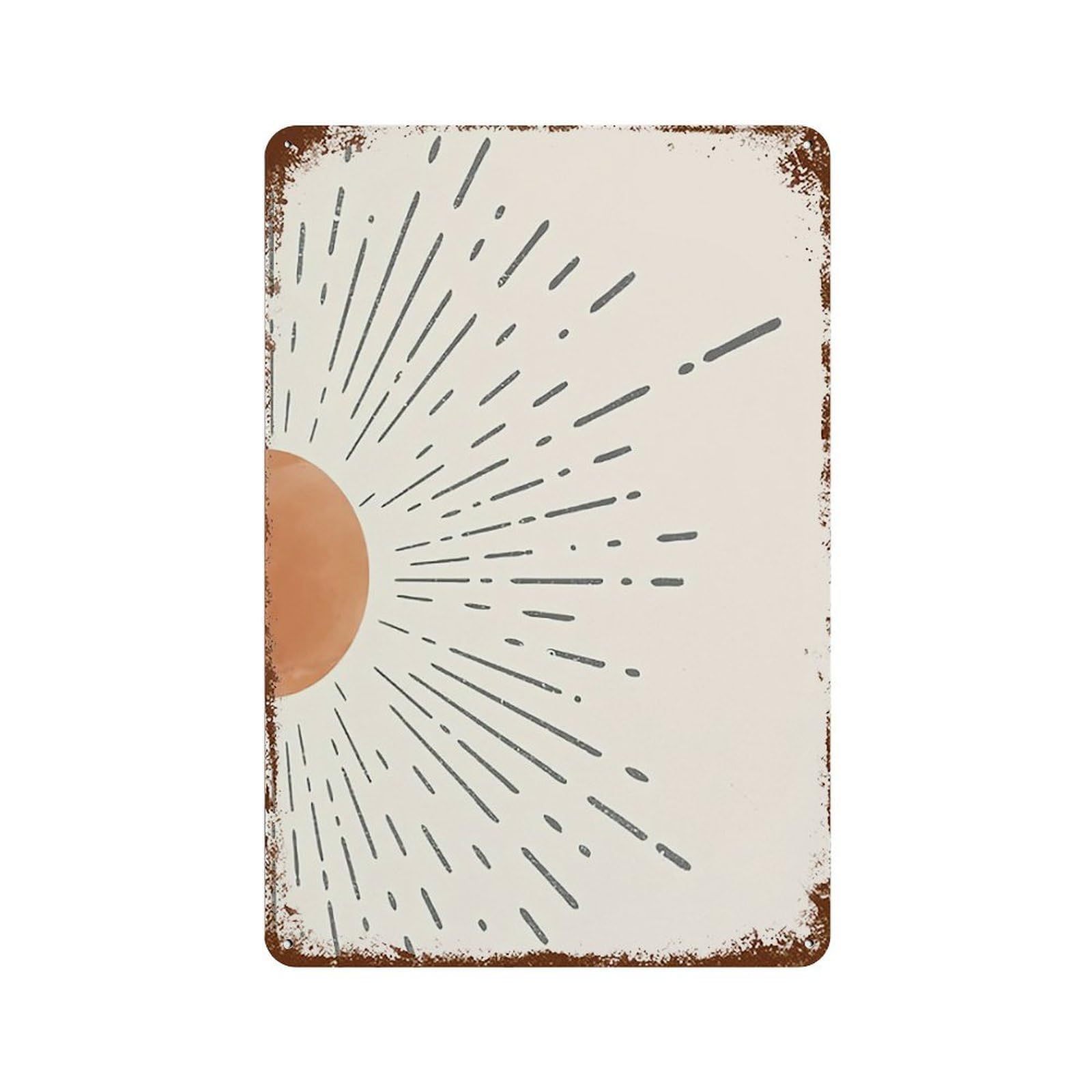 xiaoxiaoshen Abstract Sunshine Black Terracotta Sun Wall Decor Art Metal Tin Poster Modern Home Decor Art Home Bar Shop Decorations Vintage Sign 30x20cm
