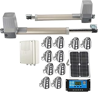 Solarbetriebenes elektrisches Toröffner-Set für Doppelschwingtore mit Fernbedienung, 600 kg Kapazität
