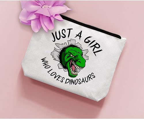 Miniatura 5 de BiuNiuring Bolsa de maquillaje para mujer, bolsa de maquillaje con cremallera, regalo para mujeres, Beige, Dinosaurio