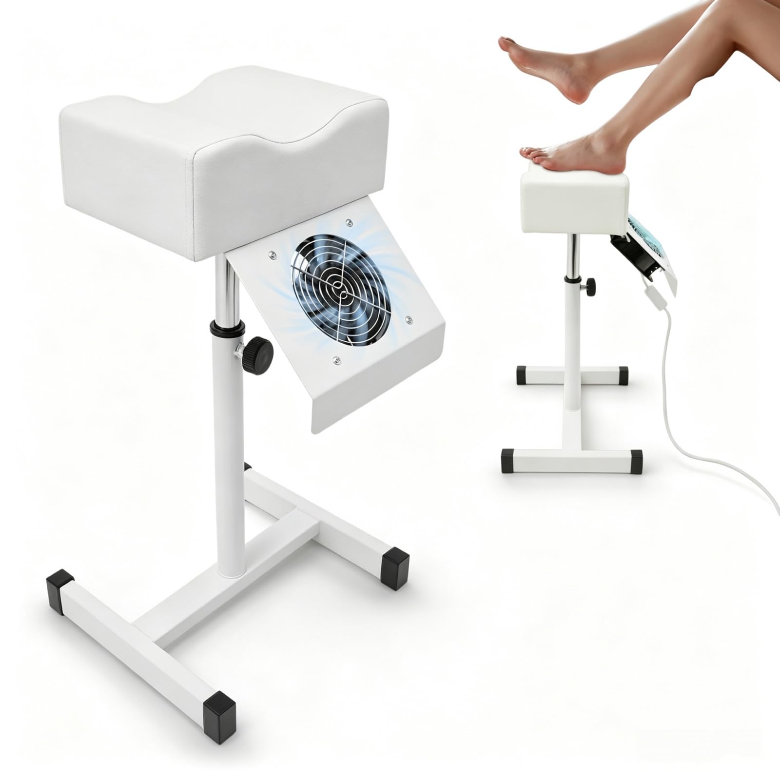 Krzesło do pielęgnacji stóp z odsysaniem, odkurzacz do paznokci, stół do pedicure z podnóżkiem, regulowana wysokość 48-68 cm i nośność 10 kg, krzesło do pedicure, podparcie nóg do pedicure,