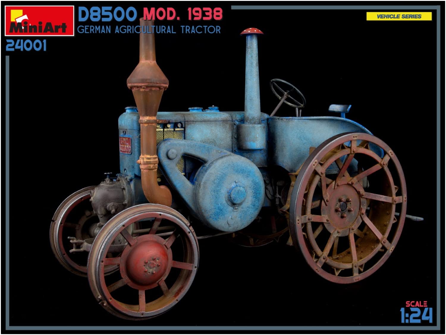 MiniArt 24001 1:24 DT. Tracteur agricole D8500 Mod. 1938- Reproduction fidèle, modélisme, kit Plastique, Bricolage, Hobby, Collage, kit modèle réduit, Assembler, Non Peint