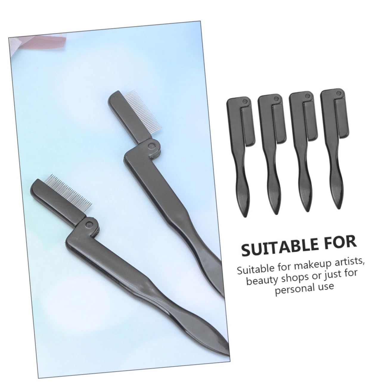 Beatifufu Essential Eyebrow Shaping Kit: 4pcs Brow Comb Eyebrow Brush Portable Makeup Tools for Neat Brows