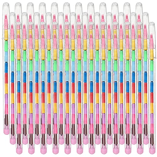 36pk Swap Point Crayon Rainbow Pencils | Twistable Crayons, Mini Colouring Pencils for Party Bags, Crayons Party Bag Fillers, Mini Crayons for Party Bags, Twistables Coloured Pencil, Colouring Crayons