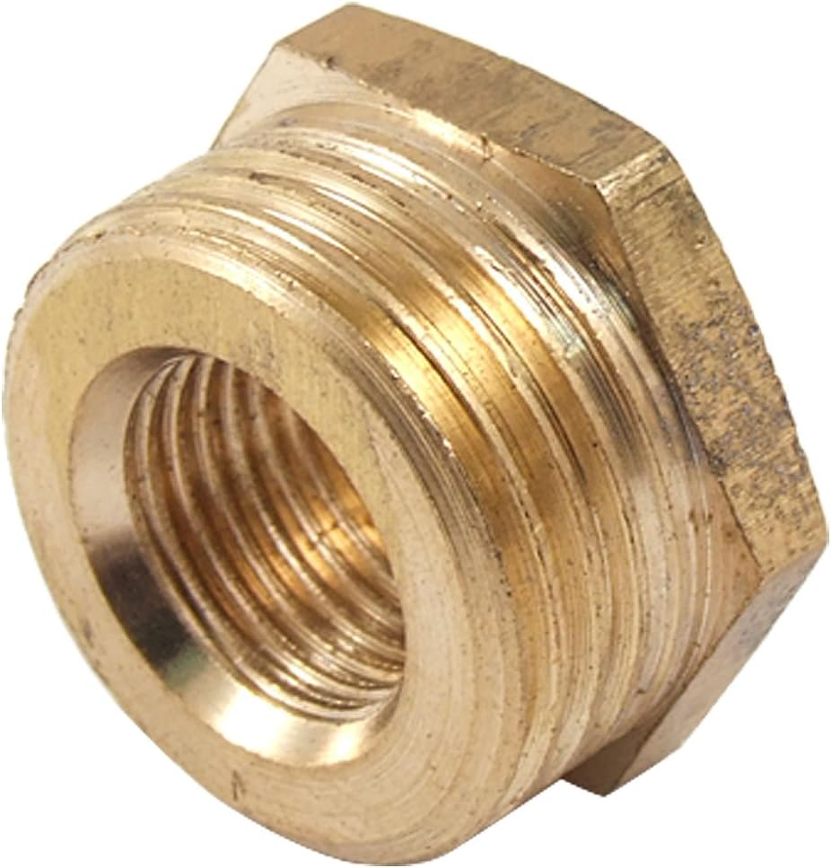 Aexit 16mm Male to 9mm Female Thread Brass Hex Bushing Connector (5c340fdfe8bf57899b33e8303ada0f23)