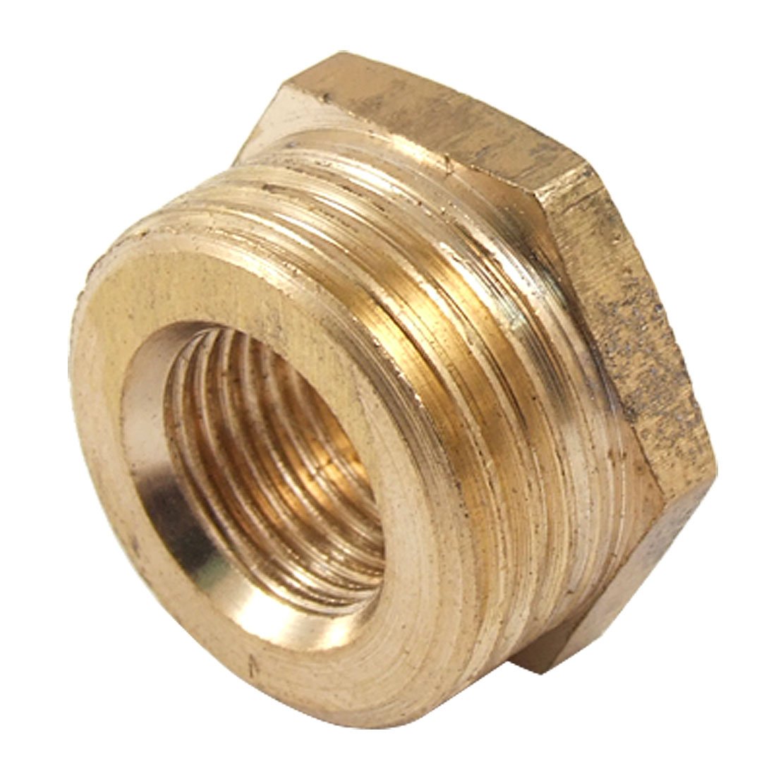 Aexit 16mm Male to 9mm Female Thread Brass Hex Bushing Connector (5c340fdfe8bf57899b33e8303ada0f23)