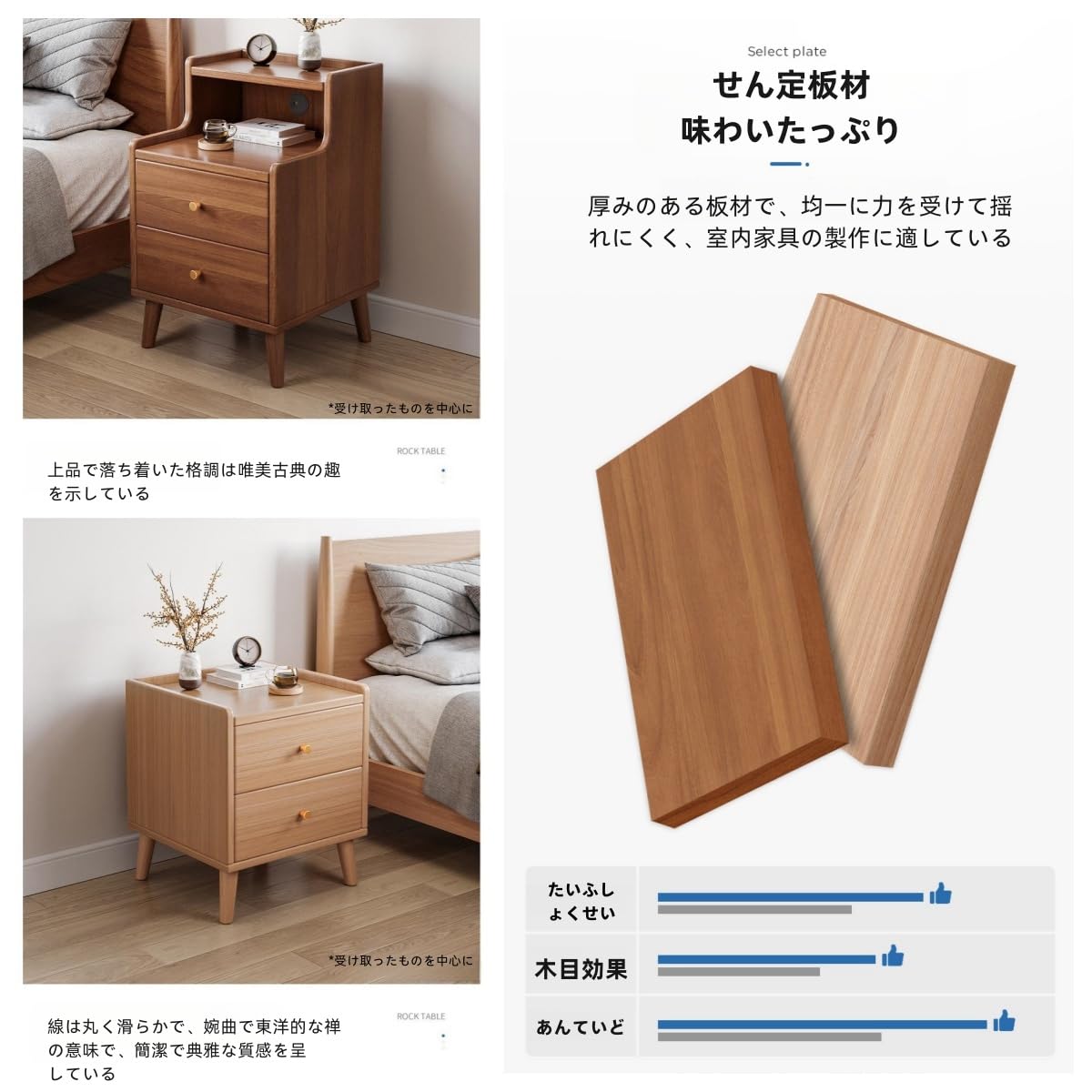 Amazon｜REENEW サイドテーブル 引き出し付き ミニテーブル ベッド 