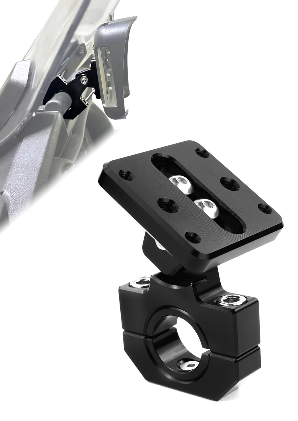 7/8" 1 1/8" GPS Holder Handlebar Mount Fit for CB500X MT-10 FZ-10 Z1000 GSR750 SV1000 Tenere 700 Tiger 1200 XR GSF500 G310GS R1200R F650GS Monster CNC GPS Navigator Mount Handle Bar Bracket