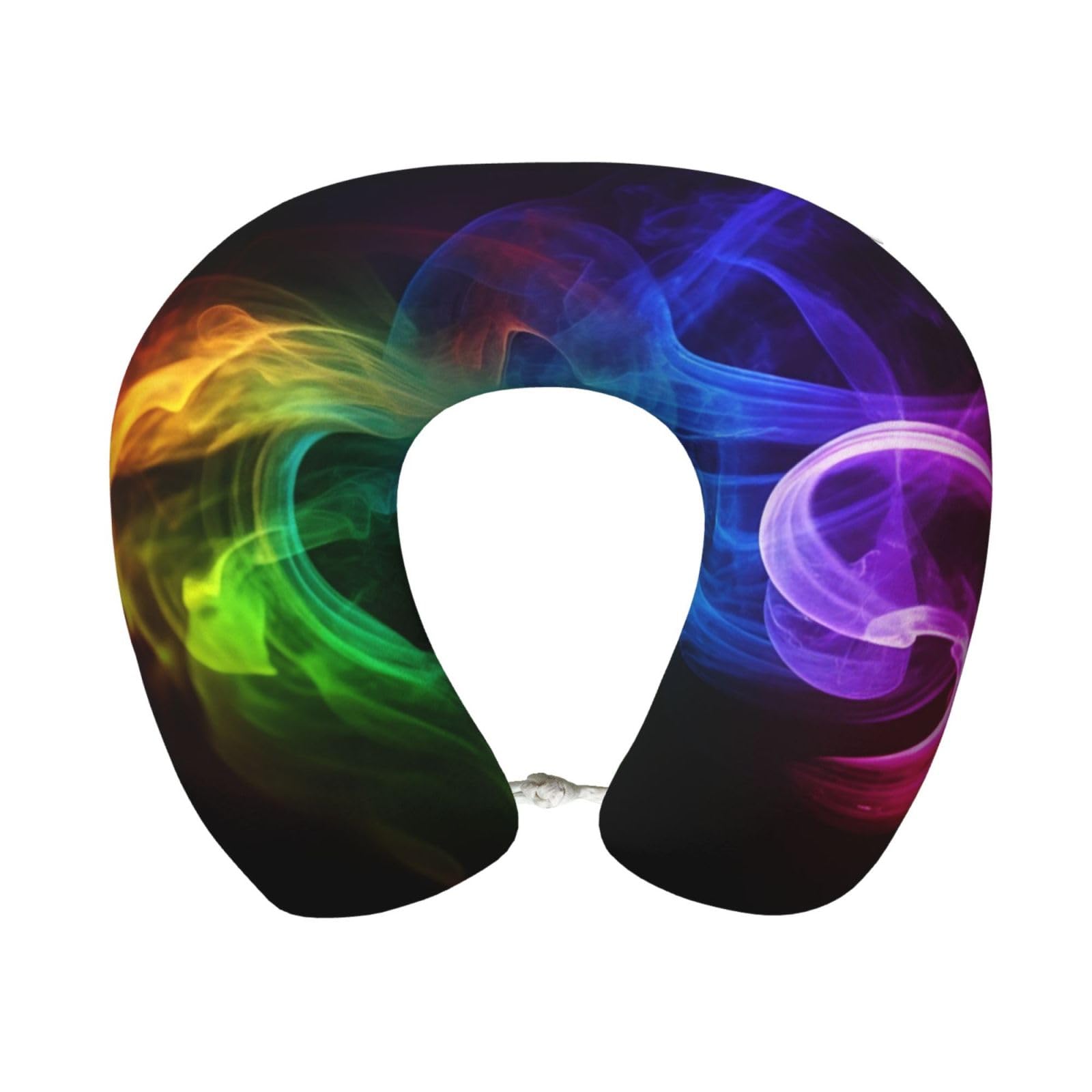 peiyeety RainbowTravel Pillow Memory Foam - Comfortable U Shape Neck Pillows for Sleeping, Neck and Head Support Portable Airplane Pillow Adjustable Flight Pillow, Washable Cover