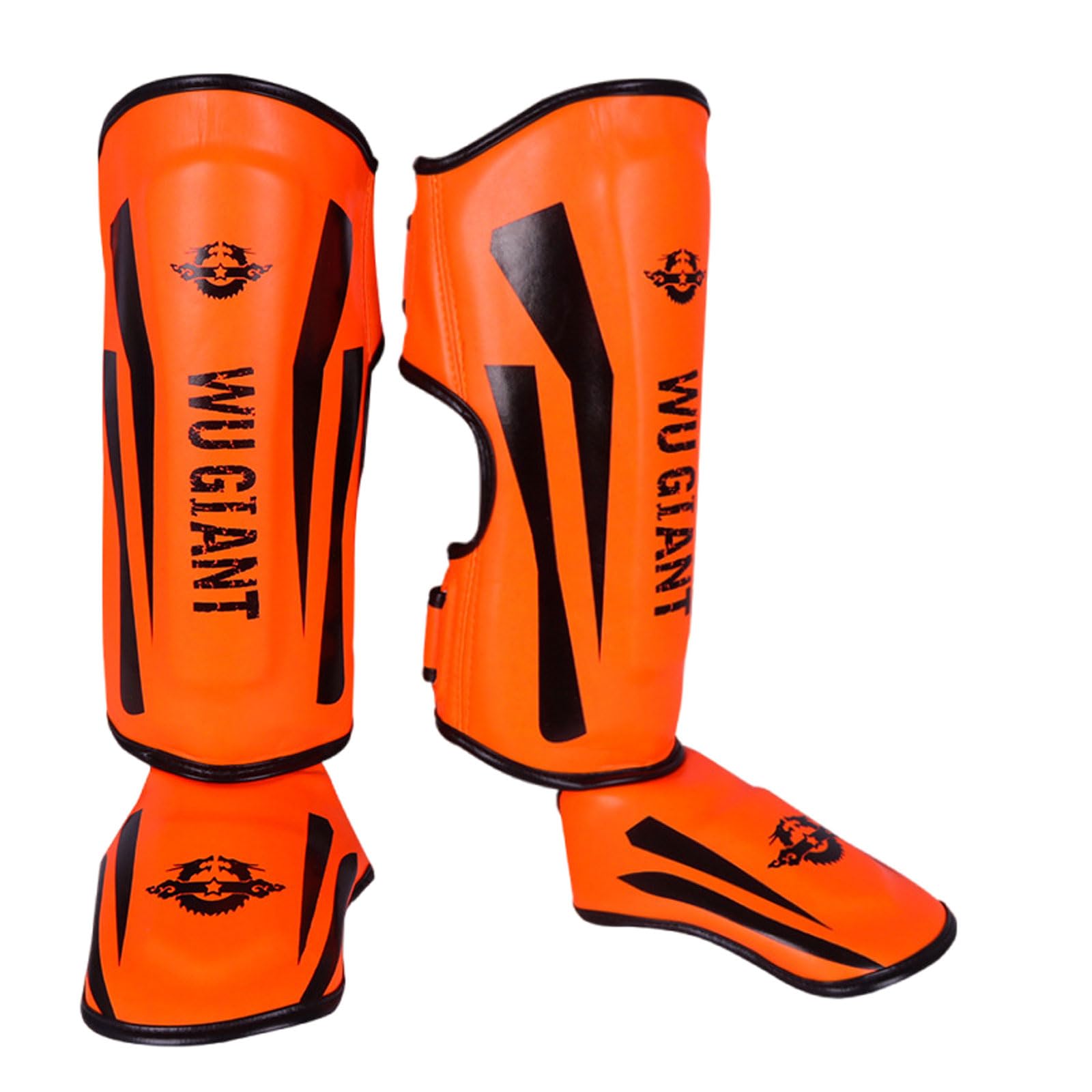 Chaoyilian Unisex Orange Shin Pads Kickboxing,Leg Instep Protection Pads,Lightweight Muay Thai Shin Pads,Protective Leg Shin Kick Pads,Durable,Padded,Lightweight,Sparring Sock Pads To Guard Leg Foot And Instep