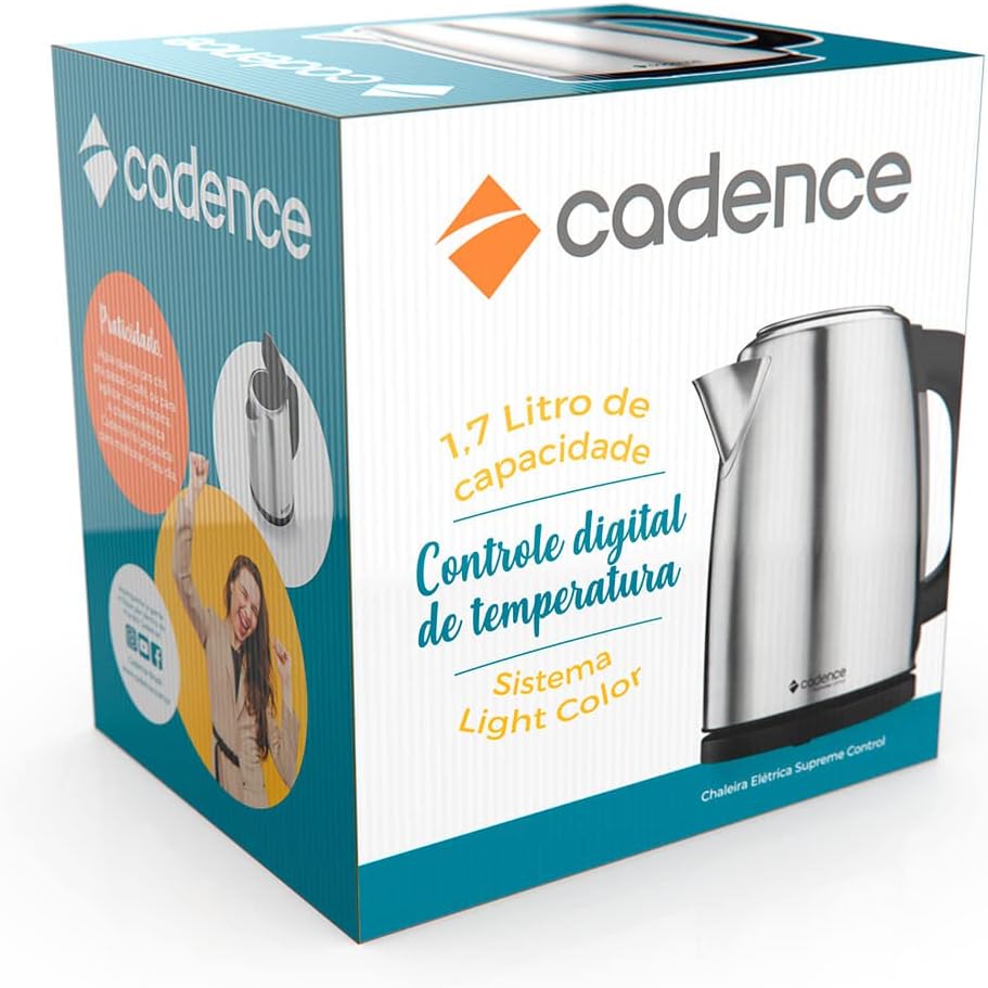 Chaleira Elétrica Cadence Supreme Control, 110V, Inox, 1,7L, CEL505