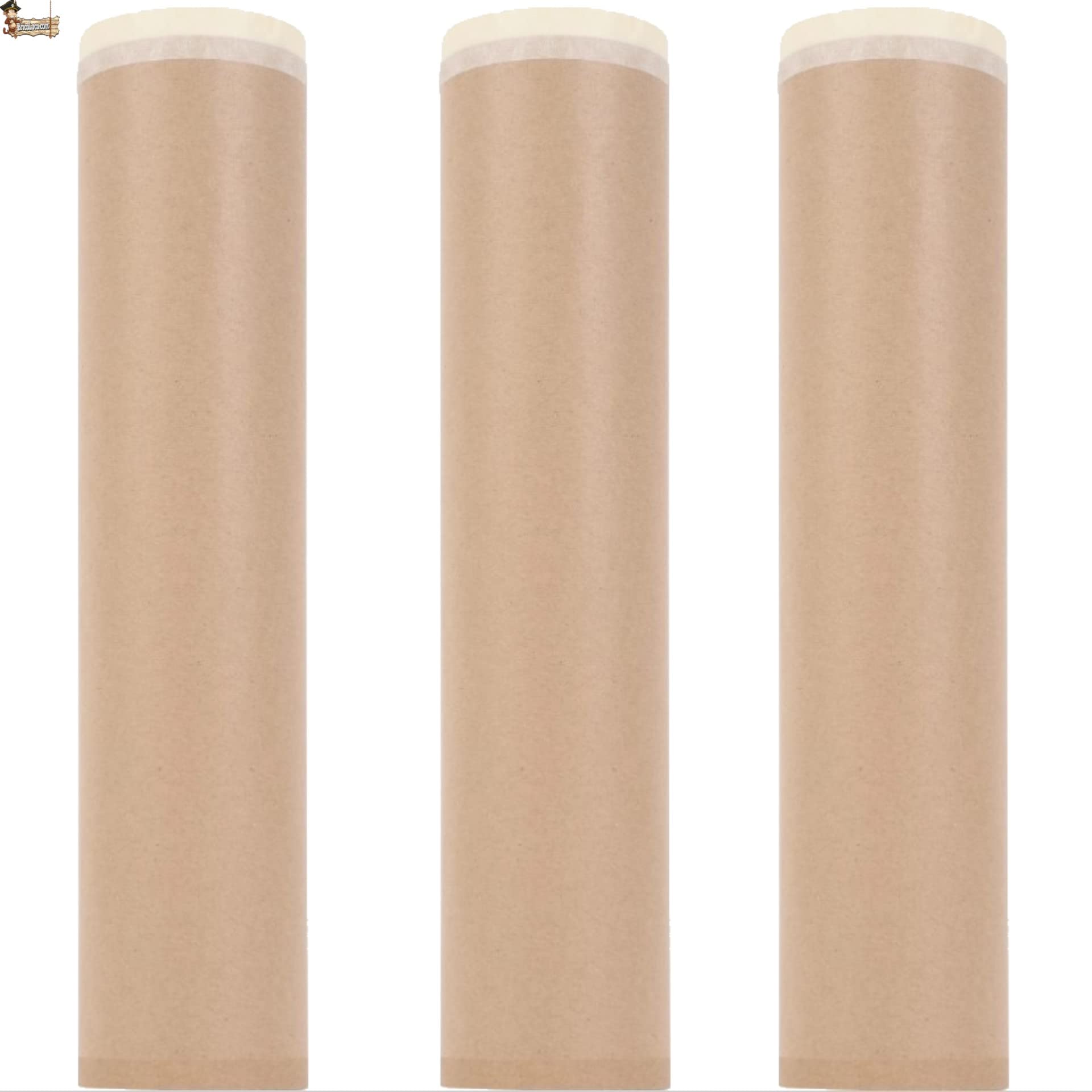 BricoLoco.com Ruban adhésif pour peinture avec papier kraft marron – Ruban de protection pour peindre et masquer facilement (3 pièces 45 cm x 20 mts.)