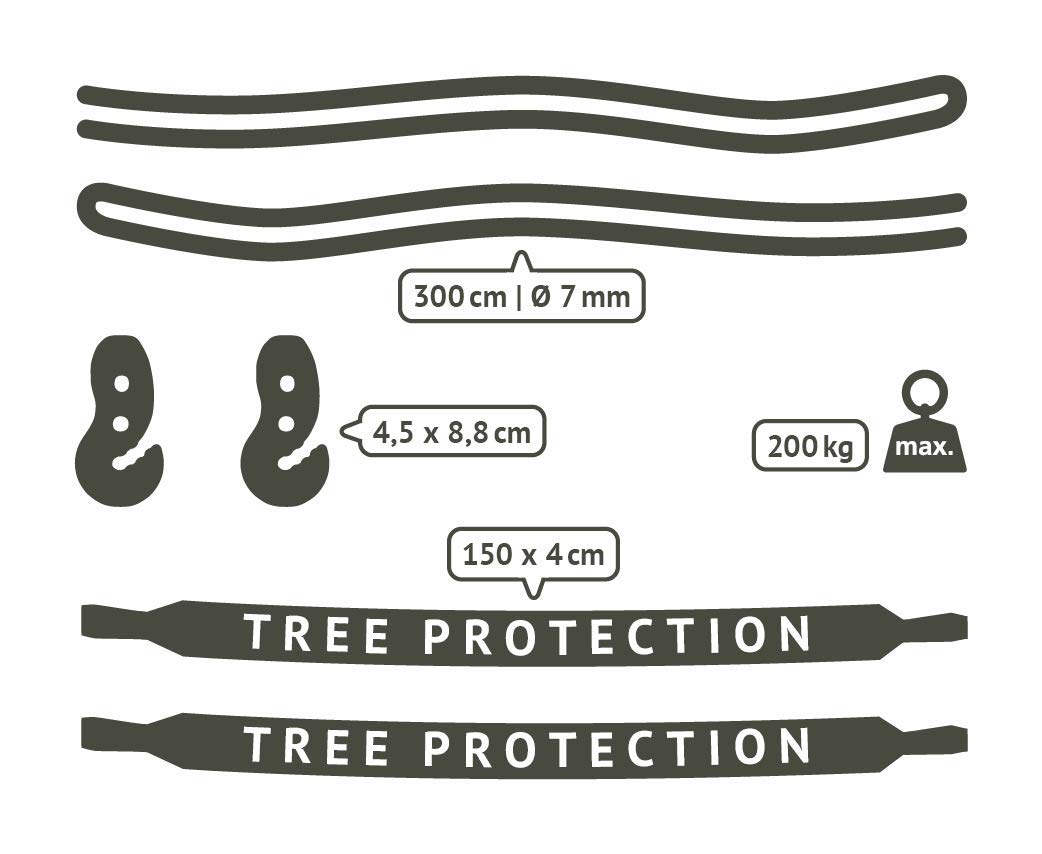 LA Siesta - Flora Zebra - Klassische King Size Hängematte aus Bio-Baumwolle + TreeMount Black - Baum- und Pfostenbefestigung