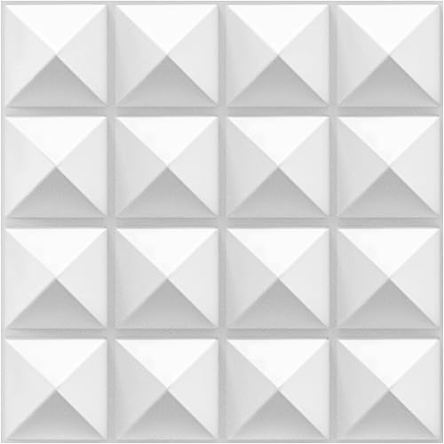 Miniatura 1 de TroyStudio Panel difusor de sonido acústico, 12 x 12 x 1 pulgadas, paquete de 4, paneles de arte de pared difusores de plástico para estudio,