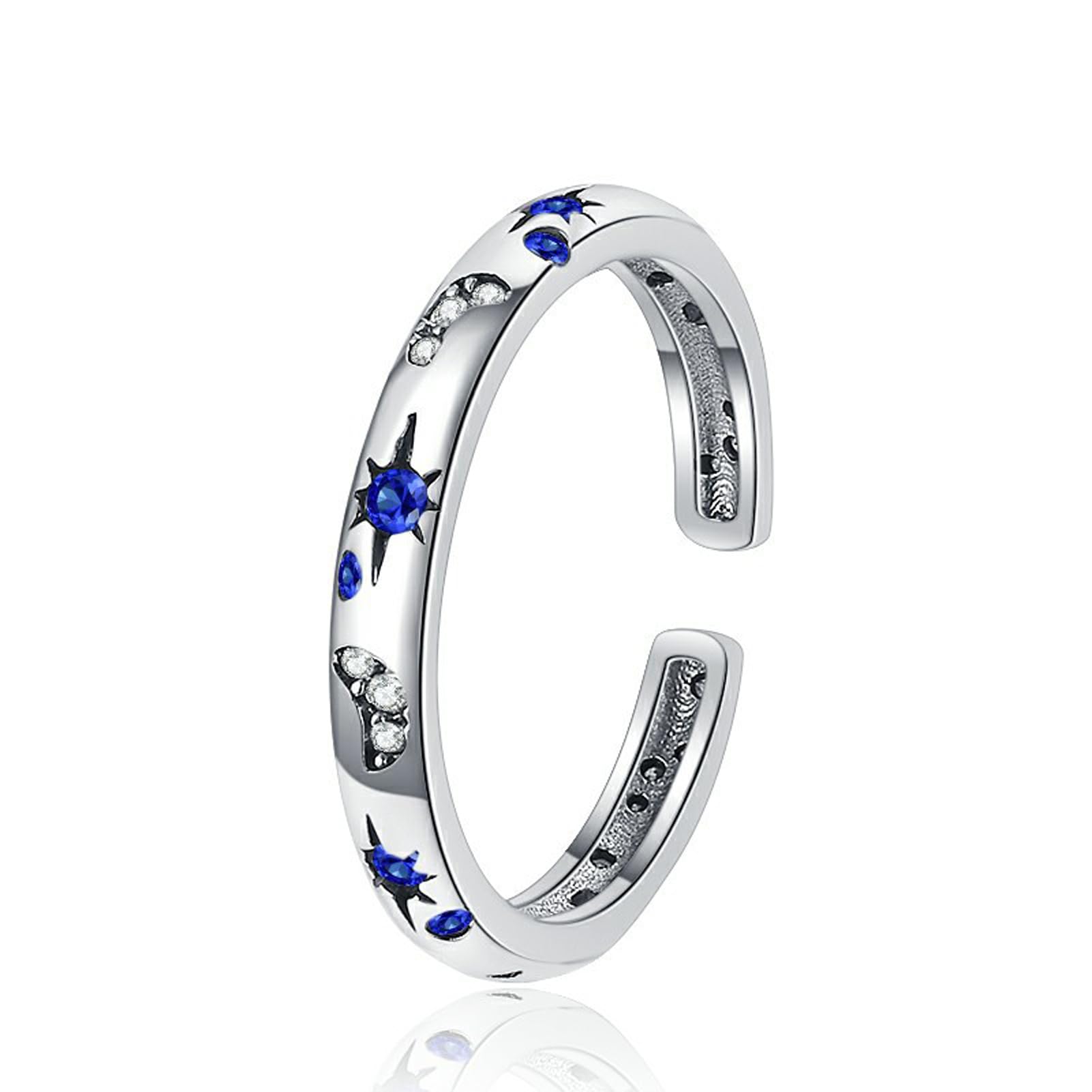 Bague réglable en Argent pour Femme de mariage en zircone cubique