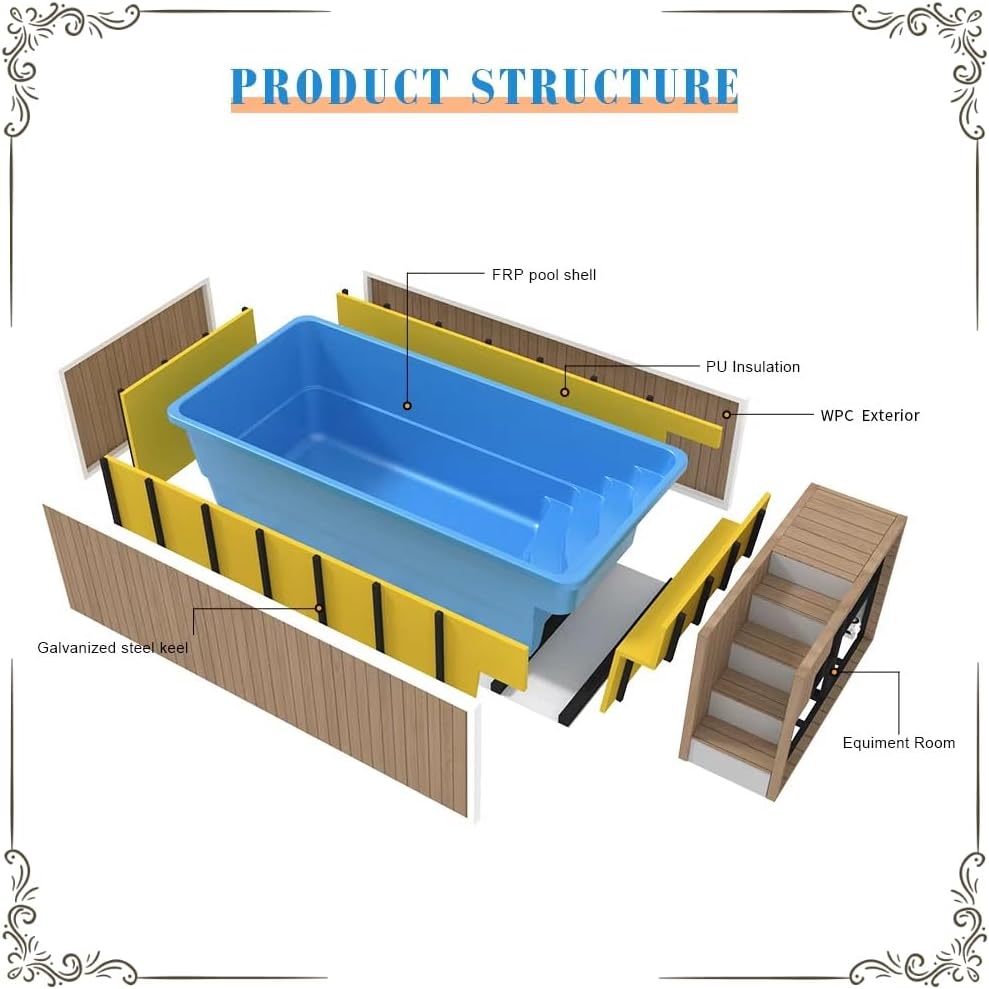 Luxury 20ft/40ft Container Swimming Pools | Custom-Designed Fiberglass Above-Ground Pools with Heating and Cleaning Systems, a Great Choice for Summer Relaxation.