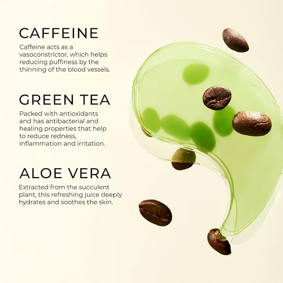 Yepoda The Depuff Eyespresso, Depuffing Caffeine & Green Tea Eye Patches, Reduce Puffiness & Rejuvenates Tired Under Eye Area, Vegan Korean Eyepatches for All Skin Types, 60 pcs / 90 g