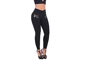 ZGSHAPE Women Colombianos Leggings High Waisted Slimming Yoga Pants Back Zipper Butt...
