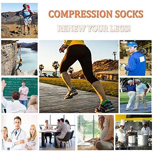 Image of Sooverki Copper Compression Socks Women and Men 6 Pairs - Circulation Arch Support Plantar Fasciitis Running Ankle Socks
